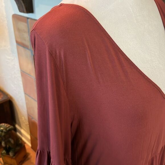 Natural Life Bell Sleeve V-Neck Tiered Maxi Dress, size L/XL - Picture 4 of 9